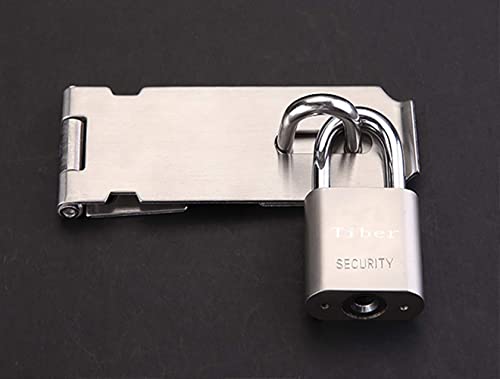 Stainless Steel Padlock Hasp, Tiberham Heavy Duty Hasp and Staple with Screws, Door Clasp Gate Lock Shed Latch Padlock Staple for Door Window Cabinet Pet Cage Crate Fitting Accessories - Image 5