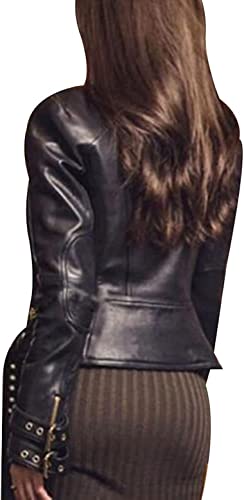 CHAYELL Womens Brando Leather Jacket Ladies Rose Golden Genuine Leather Motorcycle Biker Black Lambskin Jacket3