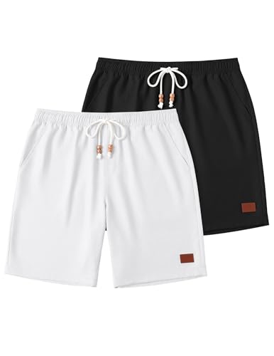 COOFANDY Men's Drawstring Shorts with Elastic Waistband Classic Loose Fit