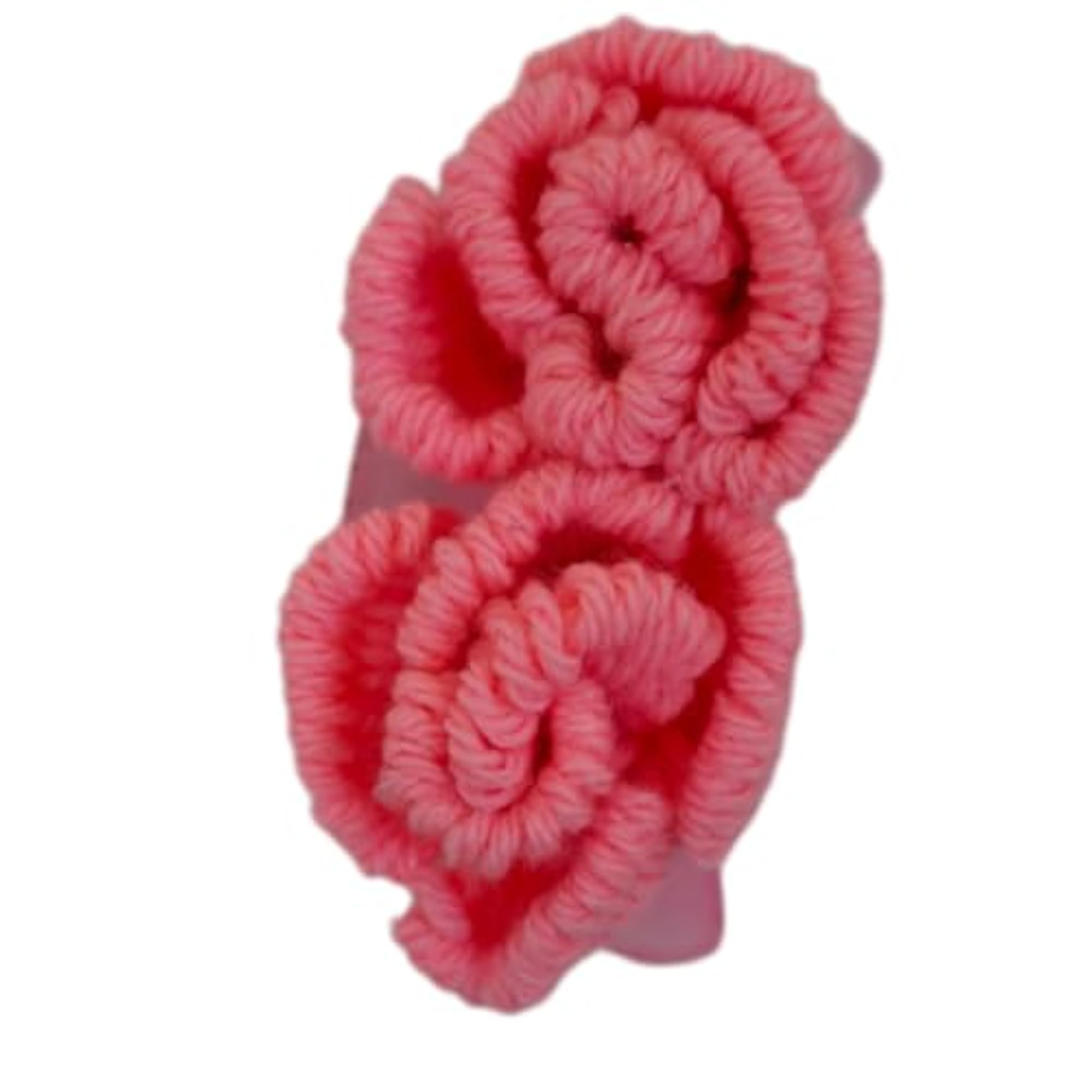 Pink Crochet Flower Hair Claw Clip, Handmade Gift