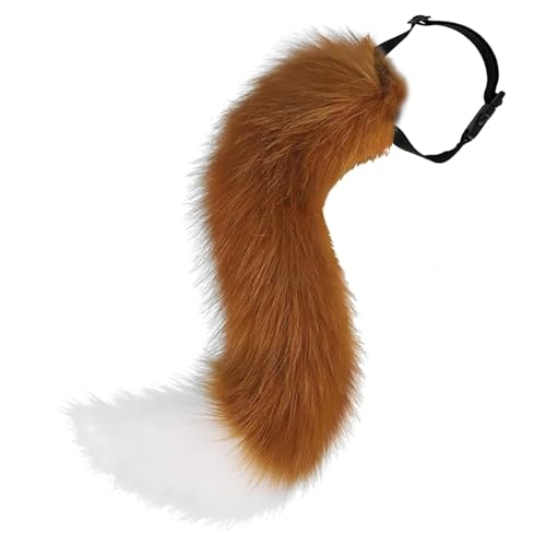 PUERFOCA Costume de renard en Fausse Fourrure, Super Enorme Queue Moelleuse de Fourrure de Renard, Cosplay Costume Fête Pour Adolescent Adulte Jeux de Rôle...