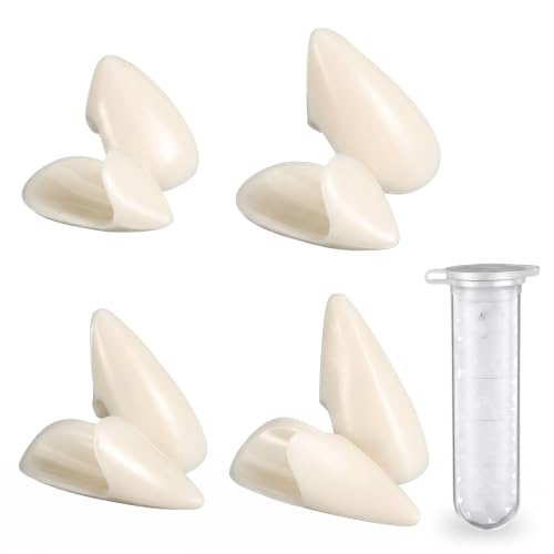 Zhanmai 12 Pairs Vampire Teeth Costume 4 Size Fake Fangs with 2 Tooth Pellets for Cosplay Props...