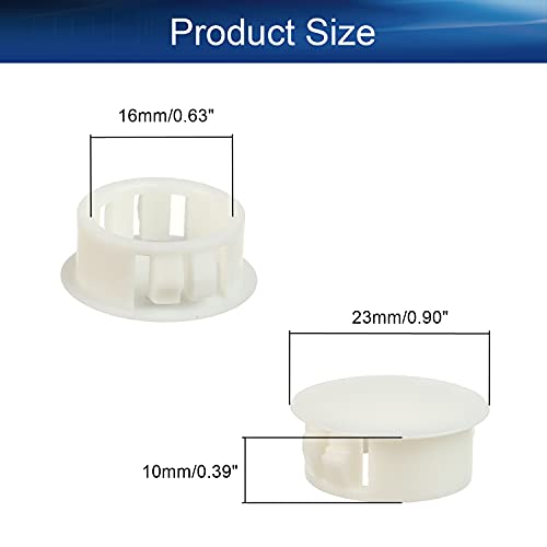 Image of Heyiarbeit 50pcs Hole Plugs 4 /5 inch / 20mm Nylon Plastic Round Snap in Type Locking Hole Tube Furniture Fencing Post Pipe Insert End Caps White Tone