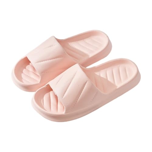 Non-Slip Quick-Dry Shower Slippers & Bath Sandals for Men Women, Ultra-Soft Cushion Thick-Soled EVA Shoes, Indoor Home Couple Slippers（Size：36-37，Pink）