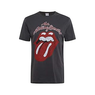 The Rolling Stones T Shirt Vintage Tongue Officiel Amplified Vintage Charcoal - Les Beatles, Paul McCartney, John Lennon, RIngo Starr, George Harrison