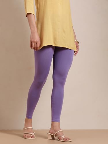 Image of TWIN BIRDS Super Stretchable Cotton Elasthane Fabric Ankle Length Leggings for Women
