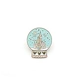 Dibujos animados árbol de Navidad copo de nieve bola de cristal castillo fuegos artificiales esmalte broche