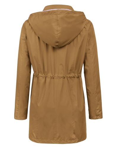 image for LOMON Raincoat Women Waterproof Long Hooded Trench Coats Lined Windbre
