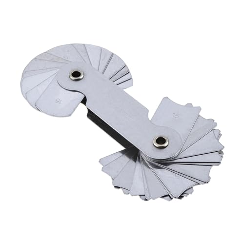 ZAVENTA 32pcs R15-25A7C08 Stainless Steel Radius Gauge Sample R Gauge with 15-25 Range for Industrial Measurement