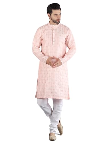 Image of Uri and MacKenzie Embroidery Silk Men's Kurta Pyjama Set