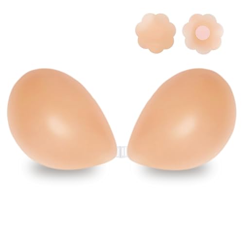 Adhesive Bra Strapless Sticky Invisible Push up Silicone Bra Resuable for Backless Dress
