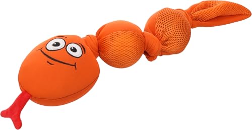 Flamingo Hundespielzeug Snala Schlange Emoji – Orange – 47 cm | Schwimmfähig, strapazierfähig & unterhaltsam!