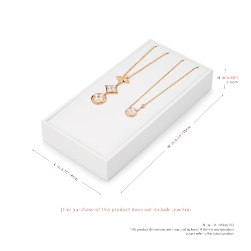 Jewelry Stand Pendant Necklace Drawer Jewelry Organizer Tray White Bracelets Display Holder PU Leather