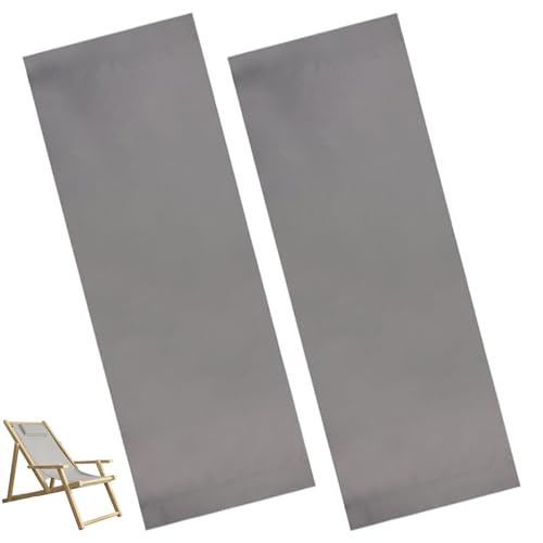 Nuiorfty 2 Piezas de Tela de tapicería para sillas de 45 x 17 Pulgadas Tela de Repuesto para Silla de Lona para Tomar el Sol Playa jardín Camping Pesca Color Gris