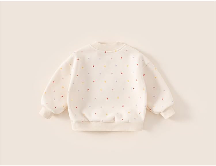 Meufam Toddler Kids' Puppy Embroidery Sweatshirt Crew Neck Pullover with Cartoon Dog Colorful Confetti Print for Boys Girls