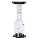 Ablandador de carne 2 en 1 de acero inoxidable con inyector de salsa Mazo para carne, utensilios de cocina para bistec, carne, pollo, 2.4 x 3.3 x 8.9in