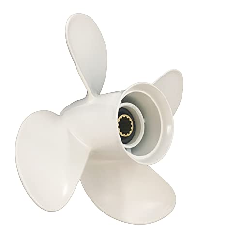 ARKDOZA 4 Balde 13 Spline Tooth RH Prop T25/F40/F50/40HP/48hp/50hp/F60 Aluminum Propeller for Yamaha Outboard Motor Engine with Rubber Hub (10 1/4'' x 14'') - Image 2