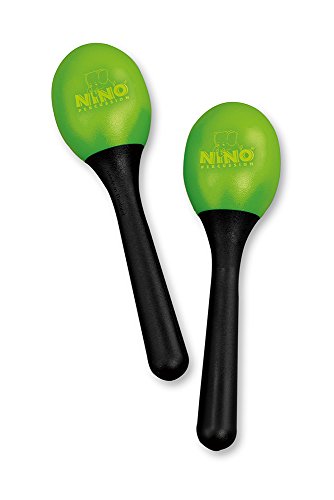 NINO NINO569GG Plastic Maracas, Green, Small Size