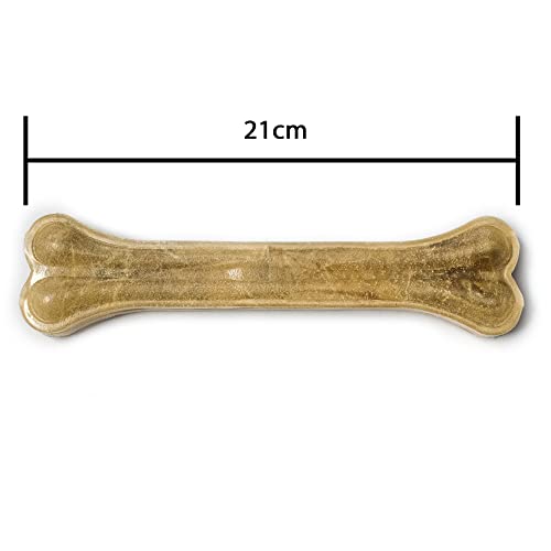 Bontoy Hundekauknochen I 10 Stück x 21 cm I Naturprodukt aus Reiner Rinderhaut I proteinreich und gut für die Kaumuskulatur ihres Hundes I Leckerli I Belohnung für den Hund