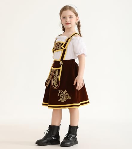 Disfraz tradicional bávaro de niño, café y blanco miniatura 5