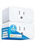 meross Smart Plug Mini, 15A & Reliable Wi-Fi, Support Apple HomeKit, Siri, Alexa, Echo, Google Assistant and Nest Hub, App Control, Timer, No Hub Needed, 2.4G WiFi Only, 2 Pack