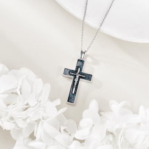 YFN Cross Necklace Sterling Silver Religious Cross Pendant Jewelry Christian Gifts for Women Men3
