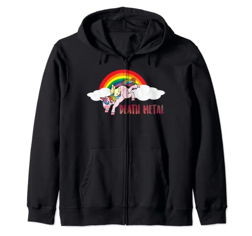 Death Metal Rainbow Unicorn - Camiseta divertida para regalo de fiesta Sudadera con Capucha
