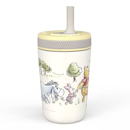 Image of Zak Designs Disney Winnie the Pooh Kelso Toddler Cups For Travel or At Home, 12oz Vacuum Insulated Stainless Steel Sippy Cup With Leak-Proof Design is Perfect For Kids (Winnie the Pooh & Friends)