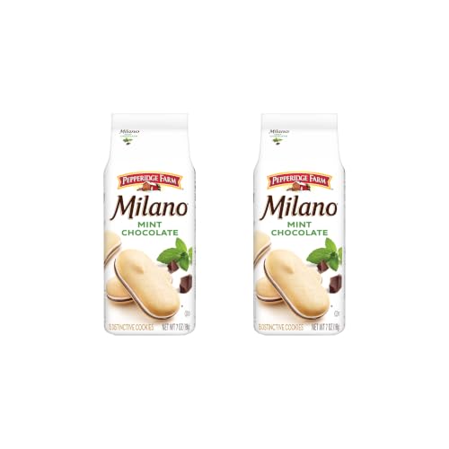 Pepperidge Farm Milano Mint Chocolate Cookies, 7 Oz (Pack of 2)