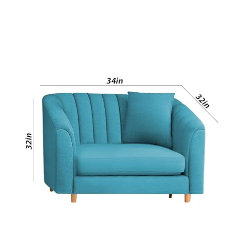 Image of Casaliving Doraldo 1 Seater Sofa Set for Living Room (Turquise Colour) Premium Fabric Sofa