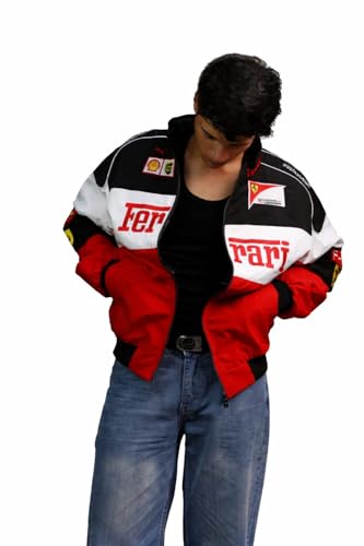 Image of URBUNVIBES Red& White F1 Speed Printed Elite Racing Design Zip jacket | Premium Wear for Men & Women