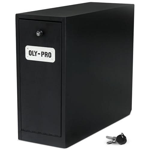 OLY-PRO Truck Bed Tool Box with 5-Drawer Slides | Lockable Heavy-Duty Tool Chest Storage for Pickup, Jobsite & Side Trucks | 8-Inch Toolbox with Key (Black Steel)