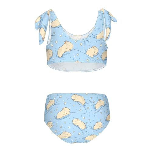 Wusikd Cute Capybaras Girls Swimsuits Two Piece Swimwear Bikini Set for for Girls Size 3T2