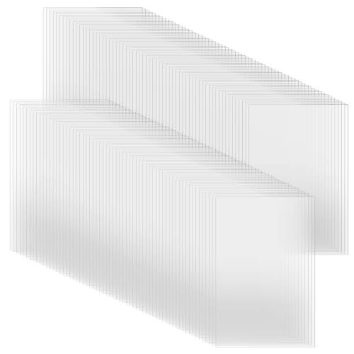 Image of TKOnline 80 PCS Plexiglass Sheets, 4 inch x 6 inch x 0.01 Clear PET Sheet Panels, Clear Acrylic Plastic Sheet for Picture Frame, Invitations, Poster Frames Plastic Board