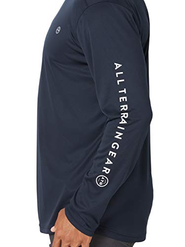 ATG by Wrangler Men's Long Sleeve Performance Sun Shirt, Navy, Large