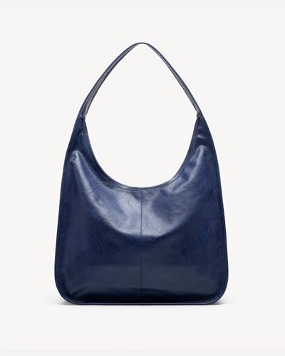 Image of NEWBELLA Hobo Purse, PU Leather Shoulder Bag, Tote Handbag for Work and Travel (Blue)