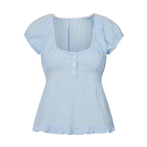 Image of Fairy Grunge Y2k Shirts Vintage Crop Tops Short Sleeve Girls Slim Fit Tees