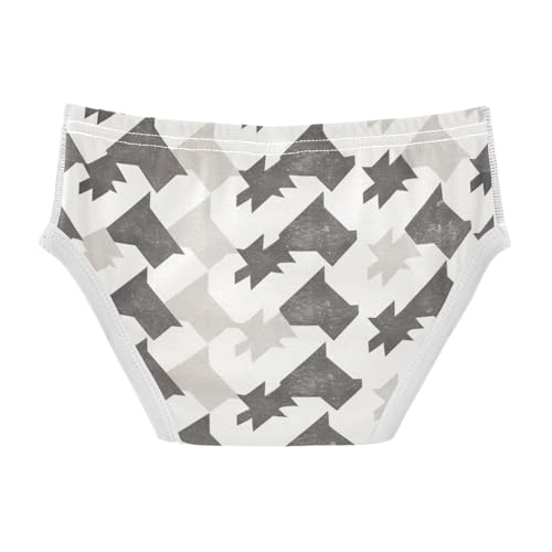 KLL Houndstooth Black and White Boys Toddler Cotton Briefs Cute Undies2