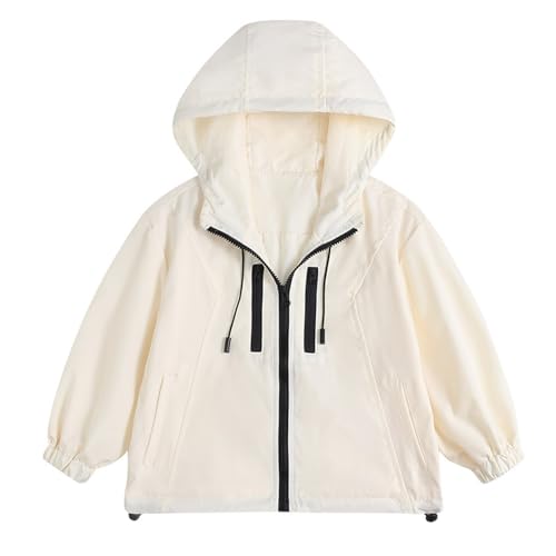 Kids Boys Multi Pockets Rain Jackets Zip Up Lightweight Plain Athletic Windproof Raincoats Girls Thin Cozy Outerwear