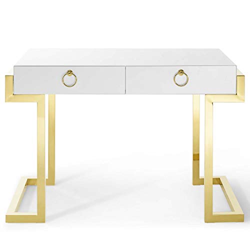 Modway-Ring-Office-Desk-Gold-White