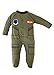 Baby Aviator Flight Suit Long Sleeve Sleeper 0-12 Mo Olive W Black Trim (9-12 mo)