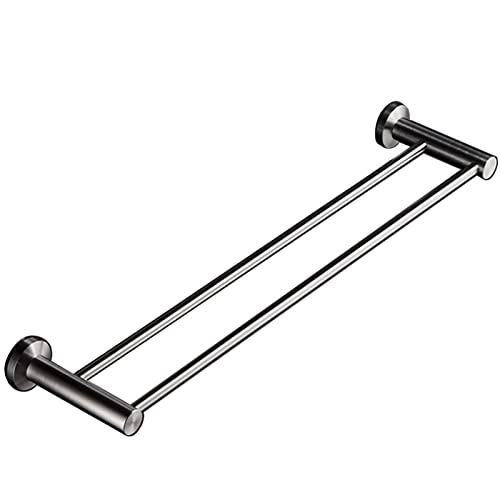 LYDSB Toallero de Acero Inoxidable Doble, toallero de baño, toallero de Pared, 40, 50 y 60 cm, Accesorios de baño, Tornillos de Montaje cepillados (tamaño: 80 cm)