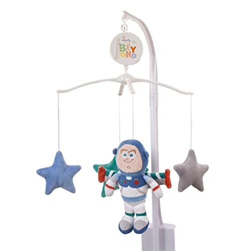 Image of NoJo Disney Toy Story Color Crazy Grey, Blue, Orange and Green Buzz Lightyear and Stars Musical Mobile