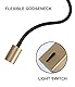 DAWALIGHT Bettleuchte LED Schwanenhals Lampe Wandmontage 5W 300lm 3000K Warmweiß Leselampe Bett Wand Leseleuchte mit Schalter für Schlafzimmer, Antikes Messing