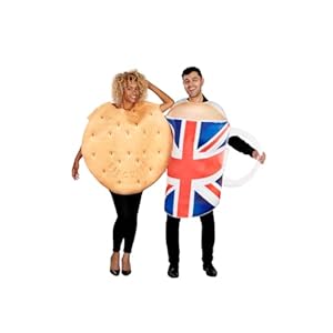 ORION COSTUMES Unisex Adulto Té y Galleta Divertido Disfraz de Parejas Británico