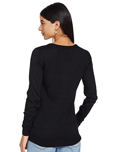 Image of Max Women Solid Lightweight Acrylic Round Neck Sweater Top