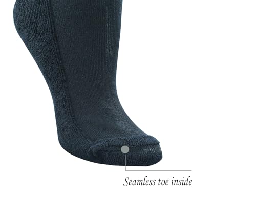 Yomandamor Women's Non-binding Cotton Knee-Hi Diabetic Socks Boot Socks with Cushion Sole and Seamless Toe,4 Pairs L Size3