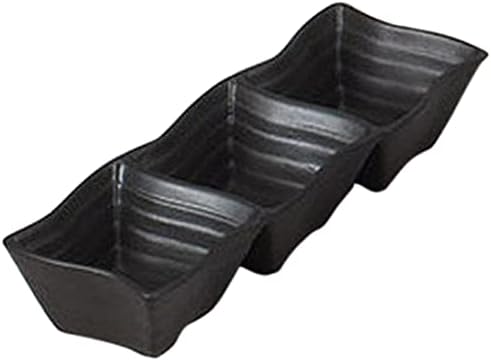 Set of 5 Condiment Dishes, Kurobizen Wave 3 Items Pot, 8.3 x 2.8 x 1.6 inches (21.2 x 7 x 4.2 cm), Imported Product, Restaurant, Commercial Use, Tableware