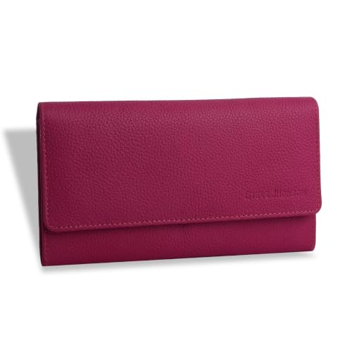 Image of Steve Jhonson Leather Wallet for Women - Mini Hand Purse with Card Holder - Women Stylish Clutch Purse - Cute Mini Ladies Wallet for Daily Use - Fancy Ladies Purse with Slim Design (Pink)