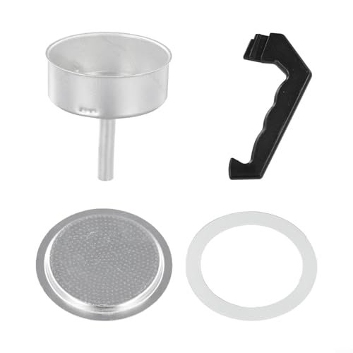 Moka Express - Kit de embudo de repuesto, junta de mango, filtro de embudo de repuesto para cafetera espresso Moka (9 tazas)